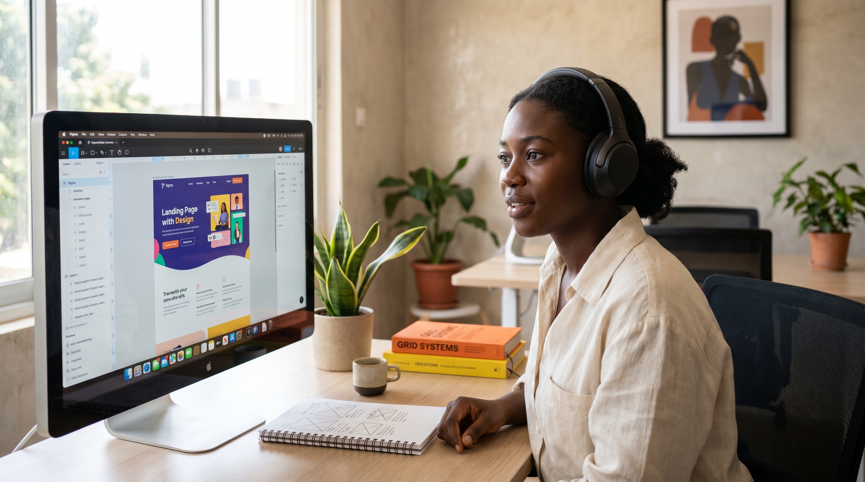 Kasa Digital designer working on a website in Figma
